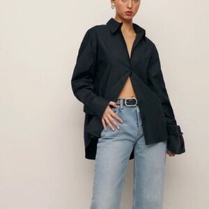 Reformation Will Oversized Black Shirt